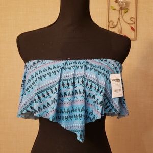 Charlotte Russe Tribal Print Crop Top Large
